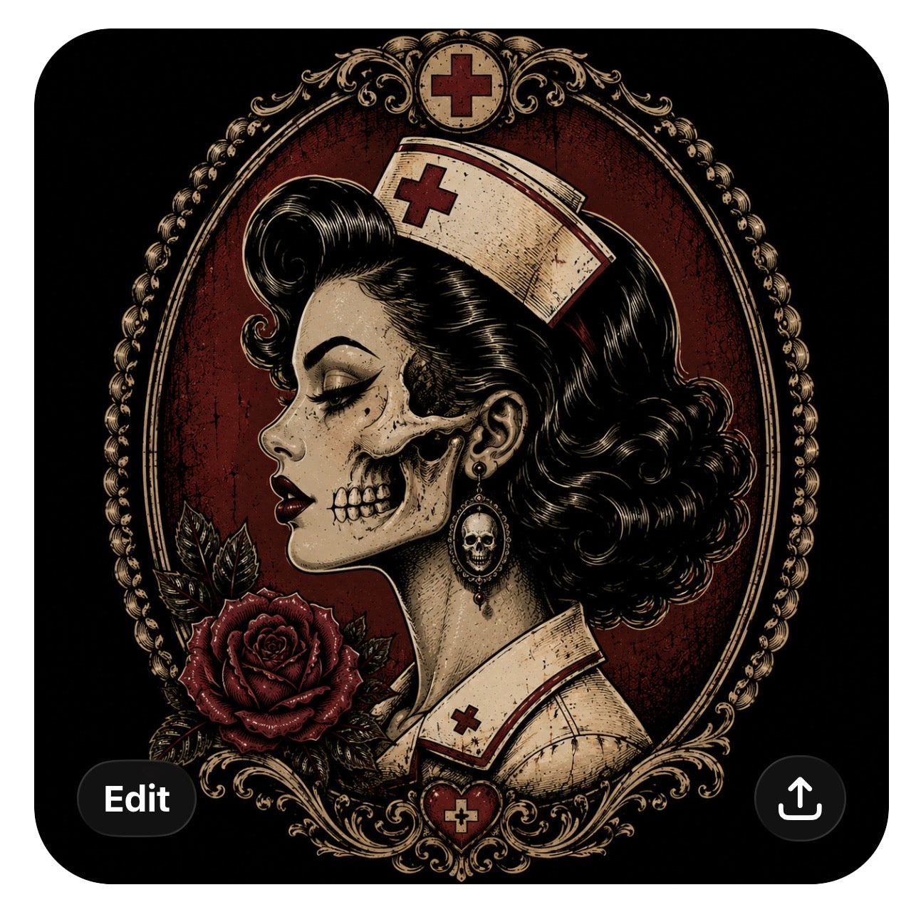 Vintage Cameo with a Skull