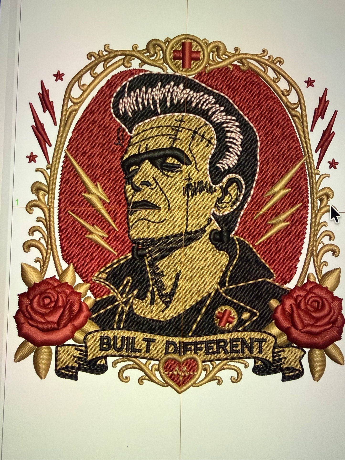 Frankenstein's Monster in a Rockabilly Pompadour