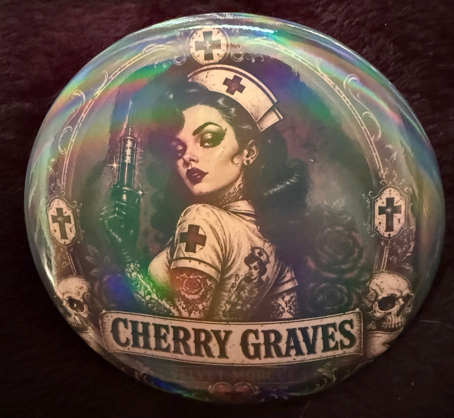 Cherry Graves Pin Back Button